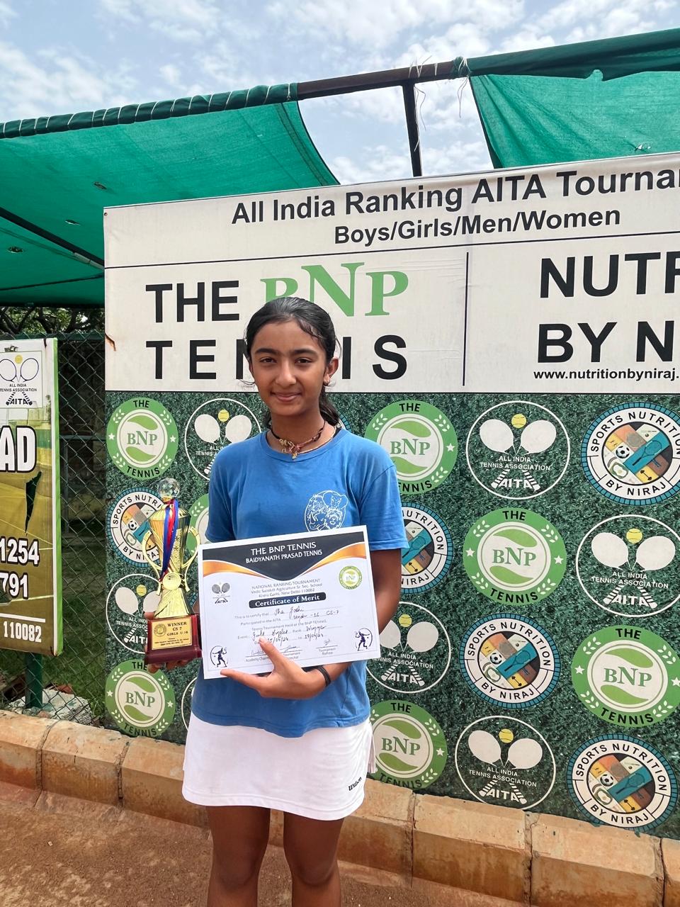 Iha Joshi wins U-16 Tennis